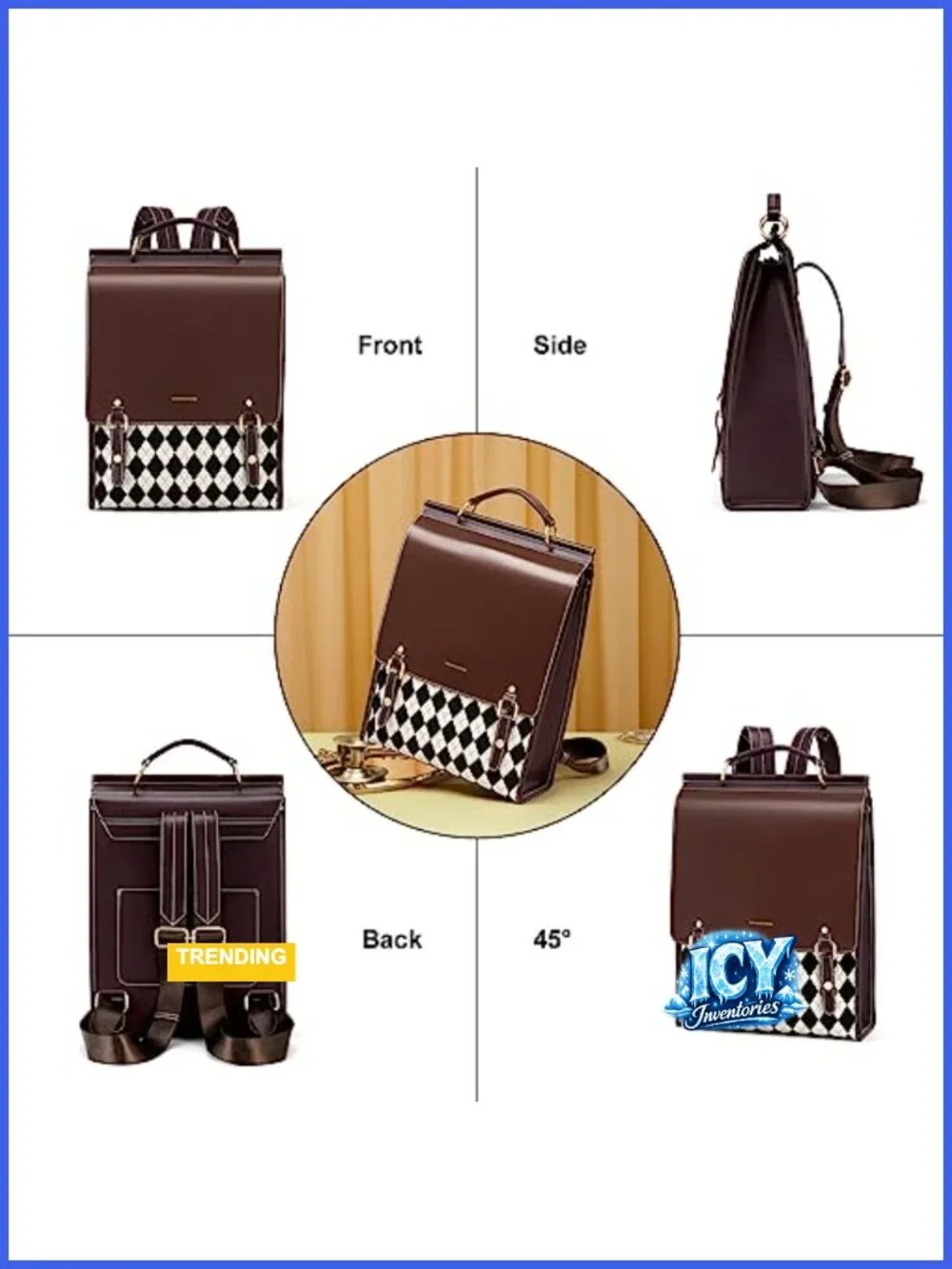 Genuine Leather Backpack Purse Women Fashion Vintage Casual College Travel